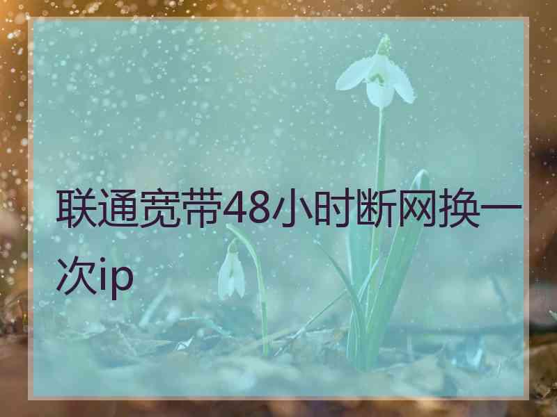 联通宽带48小时断网换一次ip