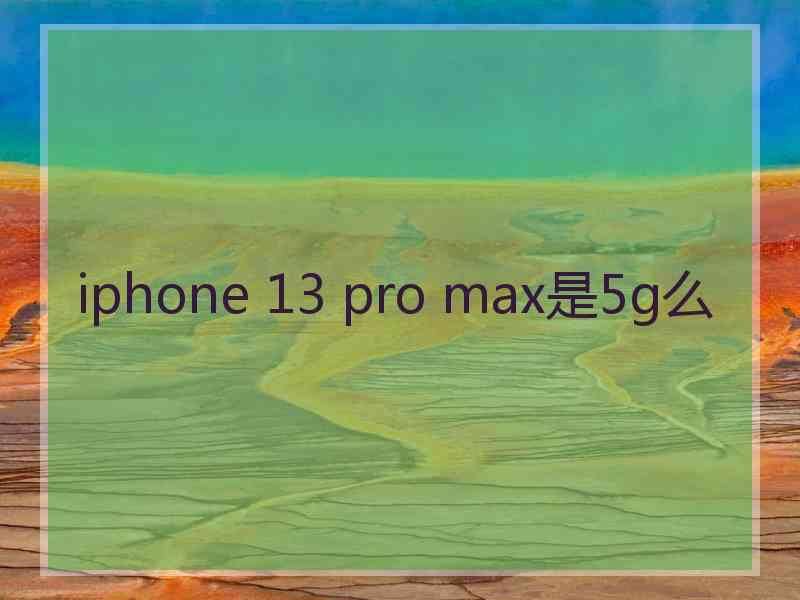 iphone 13 pro max是5g么