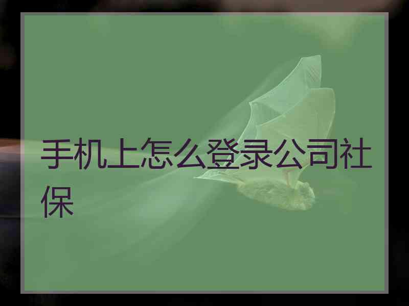 手机上怎么登录公司社保