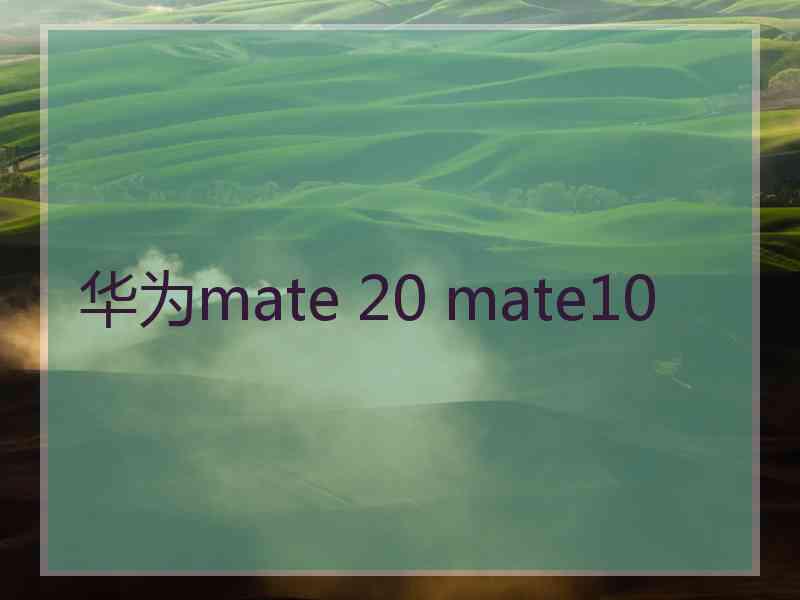 华为mate 20 mate10