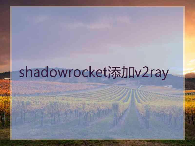 shadowrocket添加v2ray