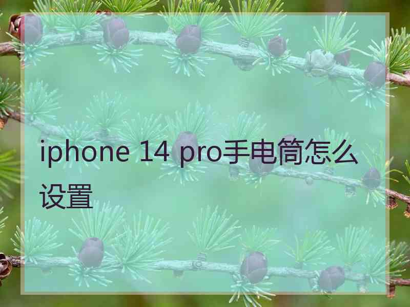 iphone 14 pro手电筒怎么设置