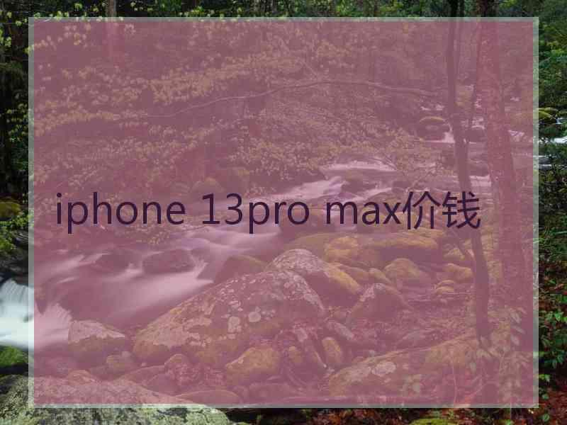 iphone 13pro max价钱