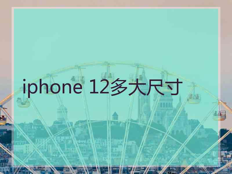 iphone 12多大尺寸