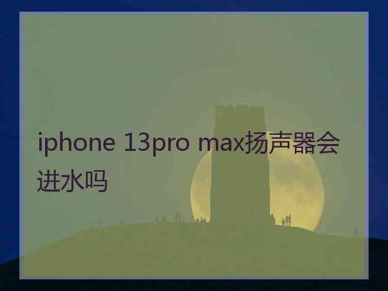 iphone 13pro max扬声器会进水吗