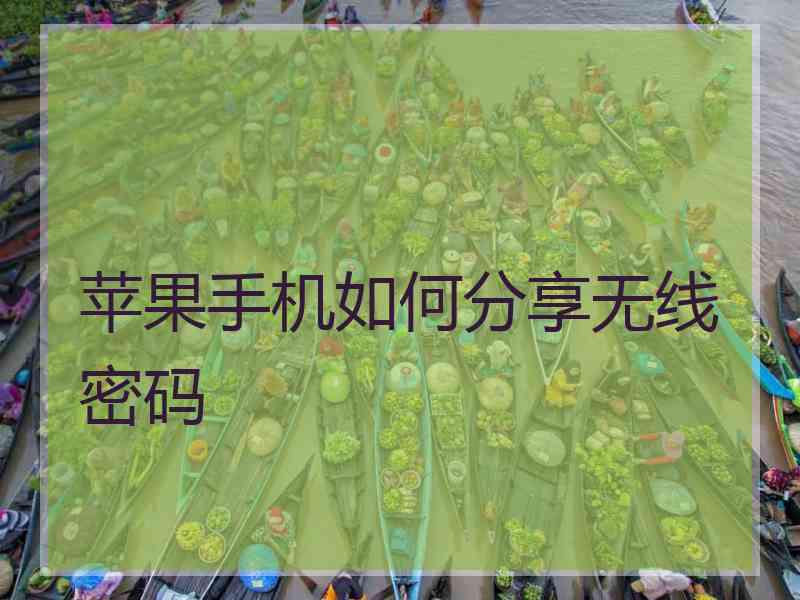 苹果手机如何分享无线密码