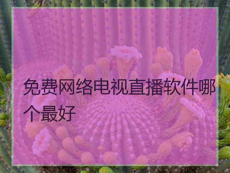 免费网络电视直播软件哪个最好