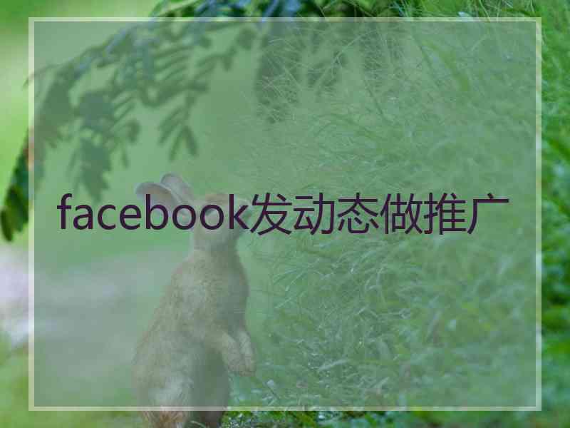 facebook发动态做推广