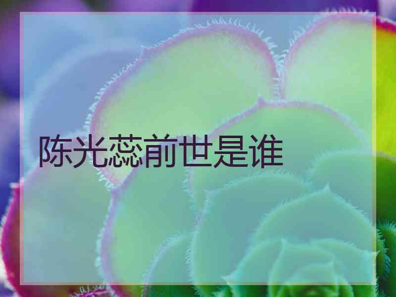 陈光蕊前世是谁