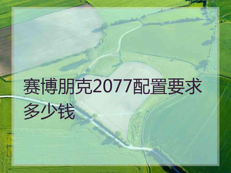 赛博朋克2077配置要求多少钱