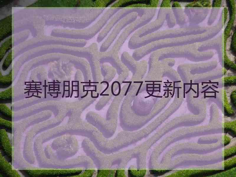 赛博朋克2077更新内容