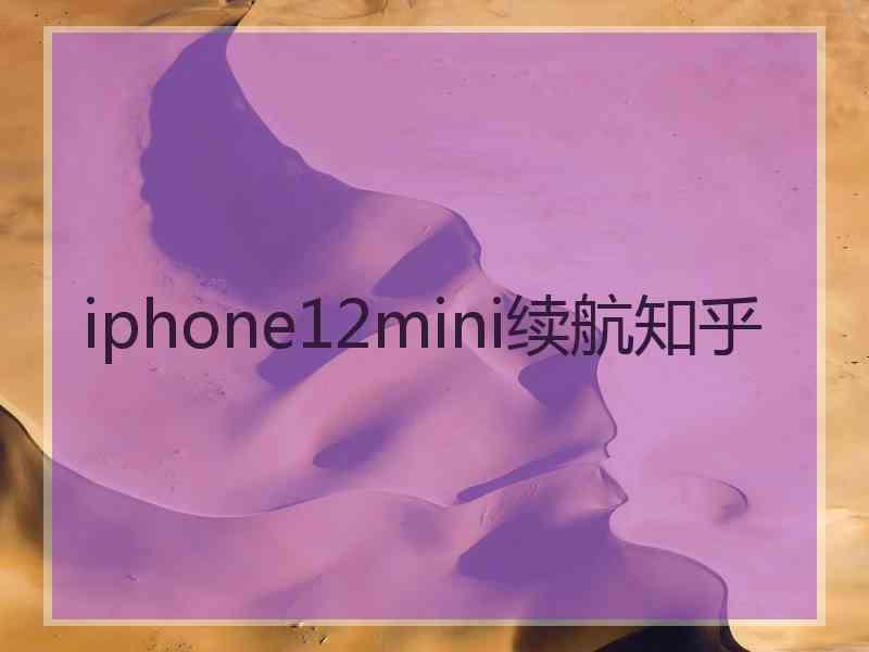 iphone12mini续航知乎