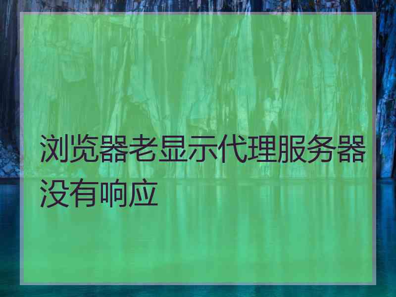 浏览器老显示代理服务器没有响应