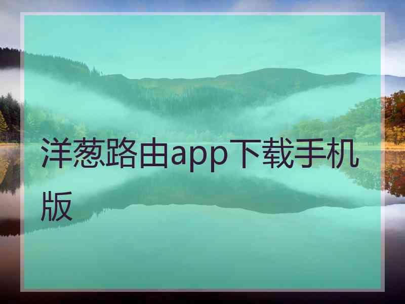 洋葱路由app下载手机版