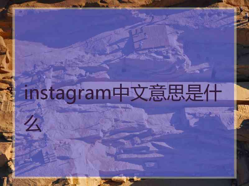 instagram中文意思是什么