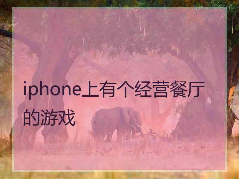 iphone上有个经营餐厅的游戏