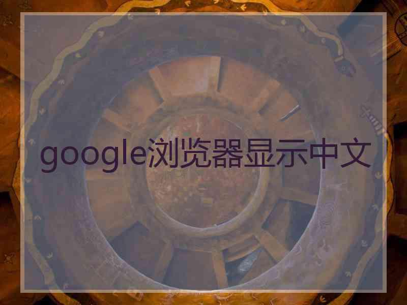 google浏览器显示中文