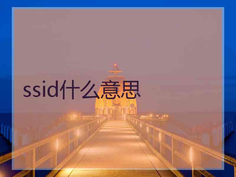 ssid什么意思