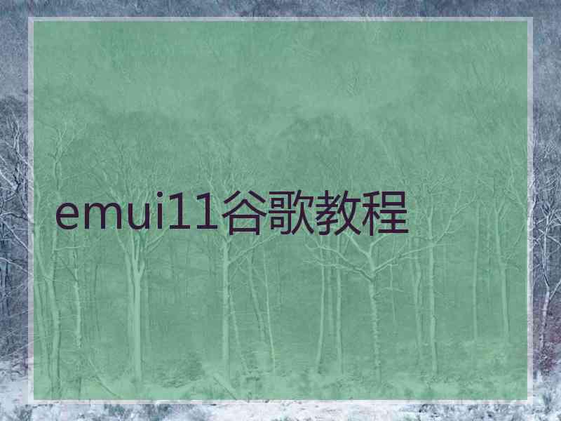 emui11谷歌教程