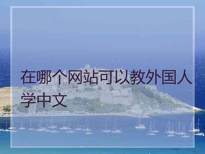 在哪个网站可以教外国人学中文