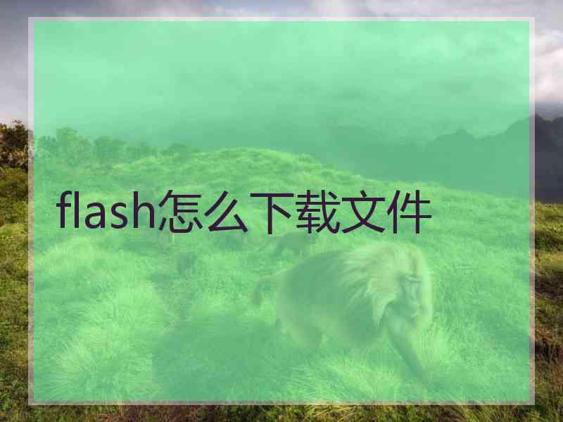 flash怎么下载文件