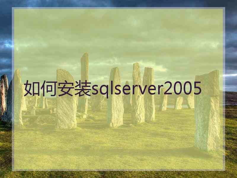 如何安装sqlserver2005