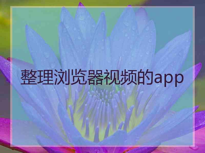 整理浏览器视频的app