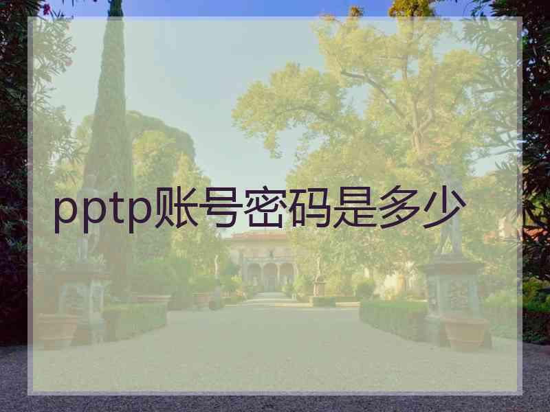 pptp账号密码是多少