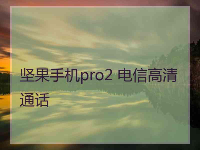 坚果手机pro2 电信高清通话