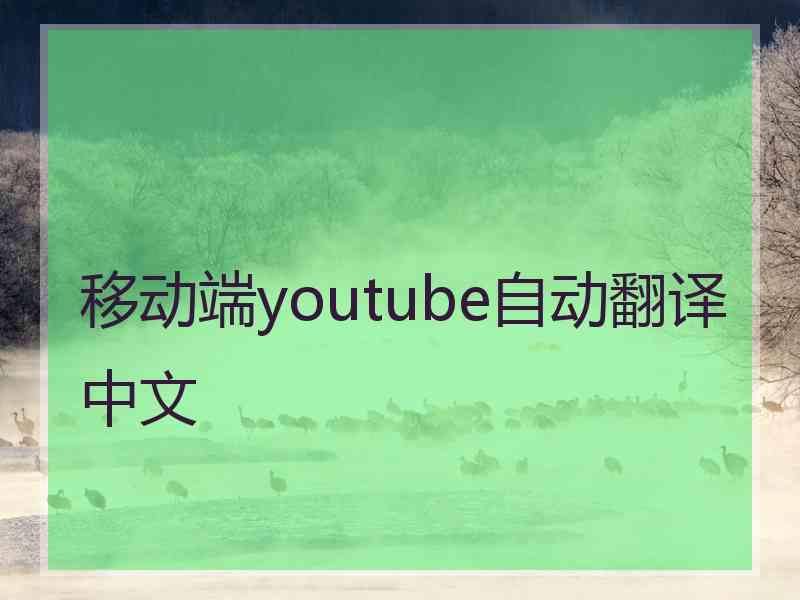 移动端youtube自动翻译中文