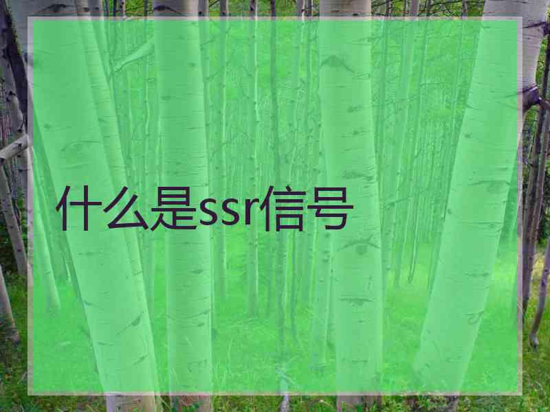 什么是ssr信号