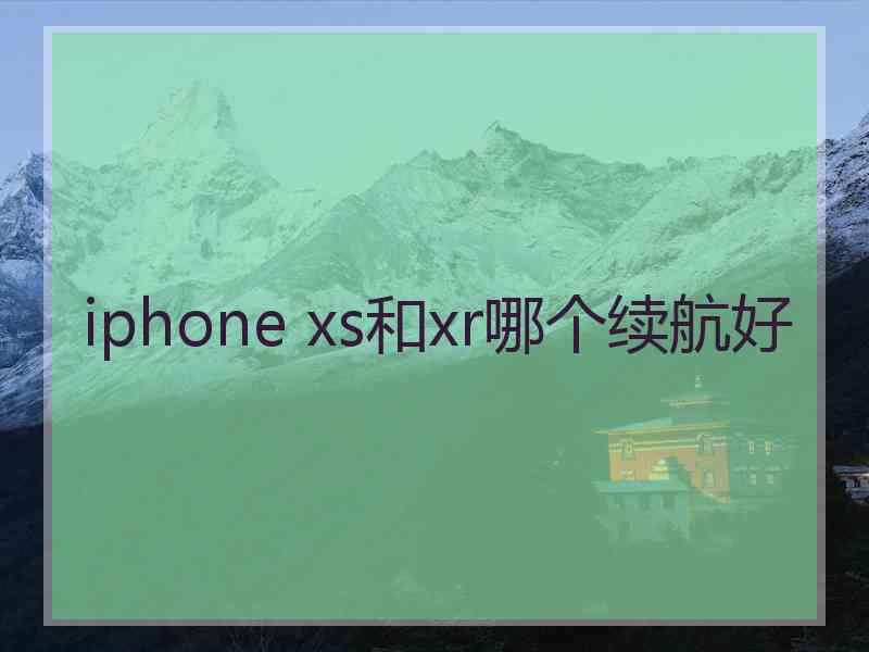 iphone xs和xr哪个续航好