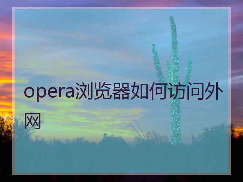 opera浏览器如何访问外网