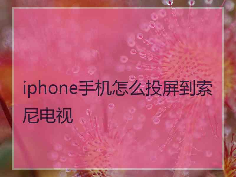 iphone手机怎么投屏到索尼电视