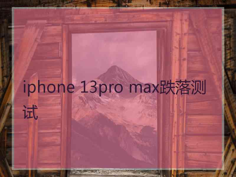 iphone 13pro max跌落测试