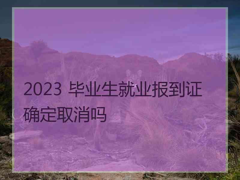 2023 毕业生就业报到证确定取消吗