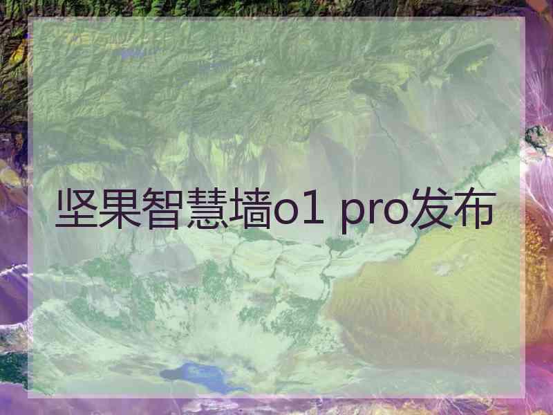 坚果智慧墙o1 pro发布