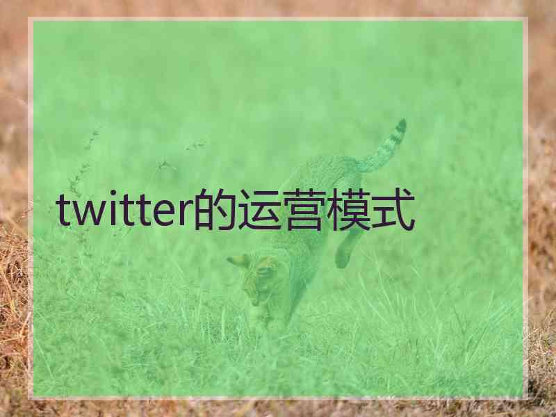 twitter的运营模式