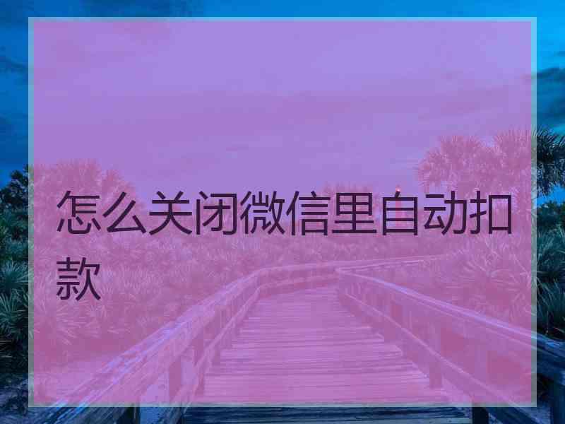 怎么关闭微信里自动扣款