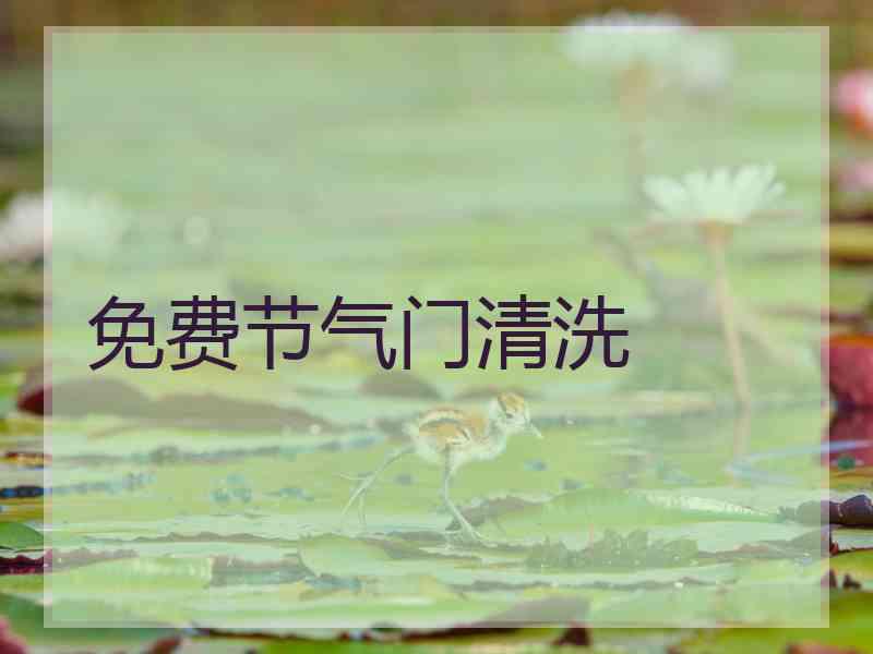 免费节气门清洗