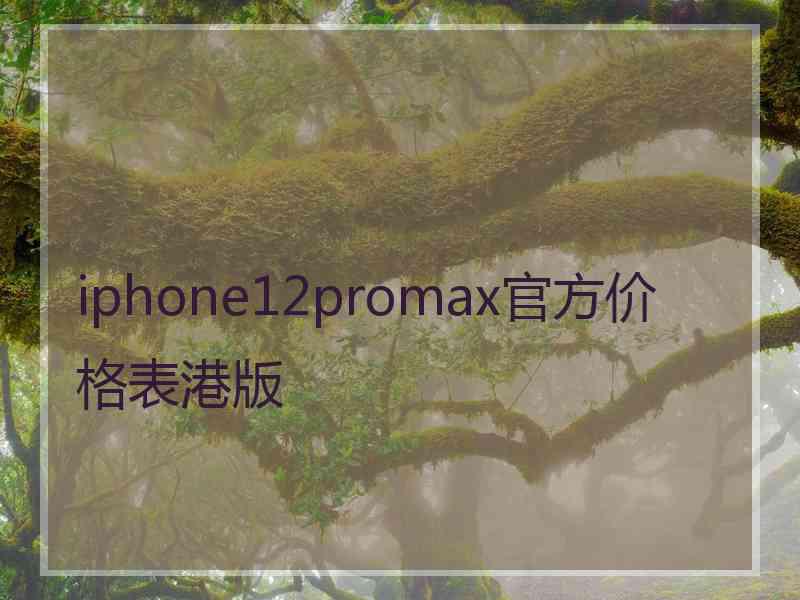 iphone12promax官方价格表港版