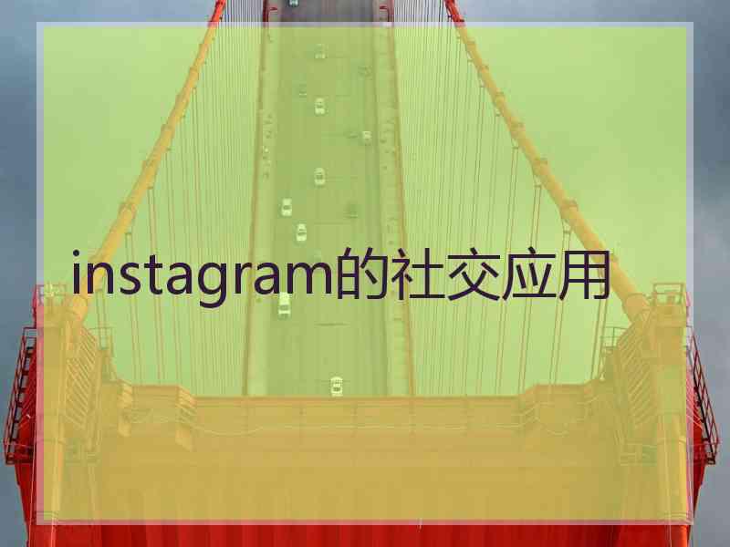 instagram的社交应用