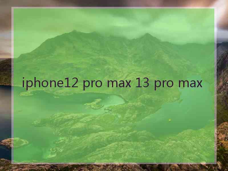 iphone12 pro max 13 pro max