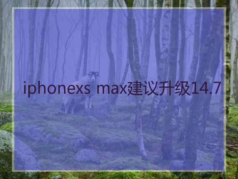 iphonexs max建议升级14.7