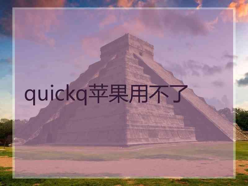 quickq苹果用不了