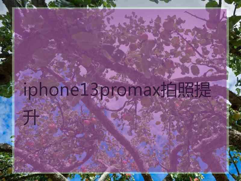 iphone13promax拍照提升