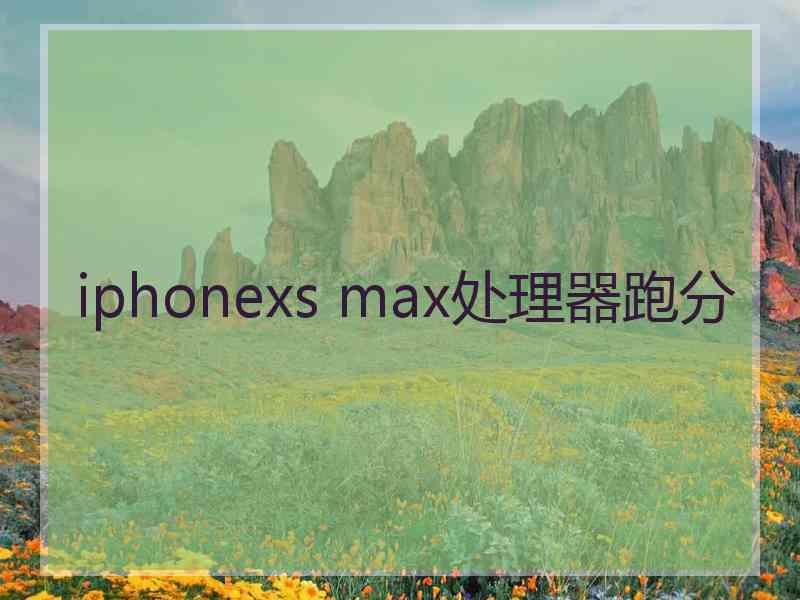 iphonexs max处理器跑分