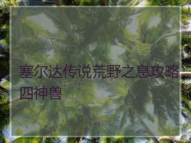 塞尔达传说荒野之息攻略四神兽