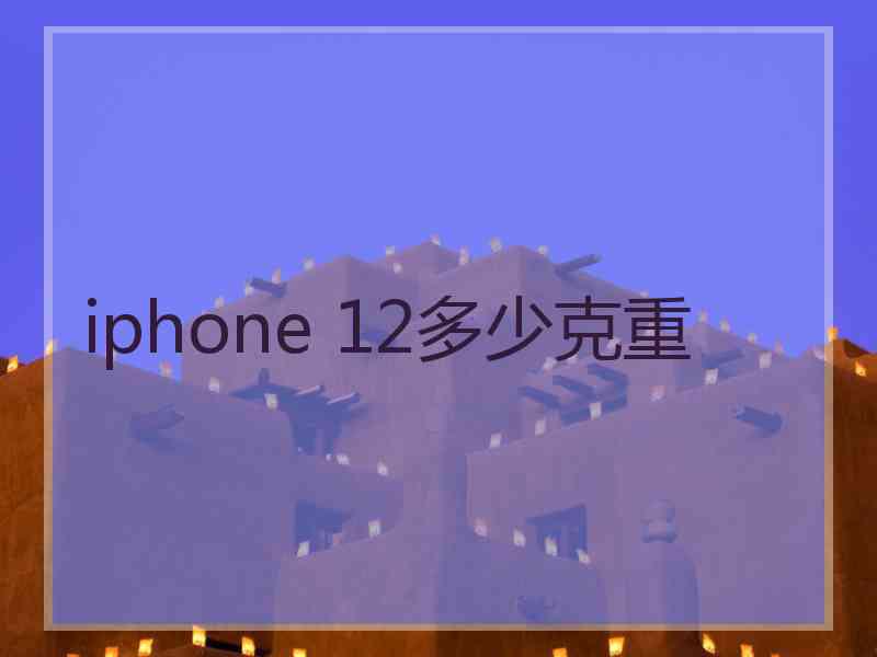 iphone 12多少克重