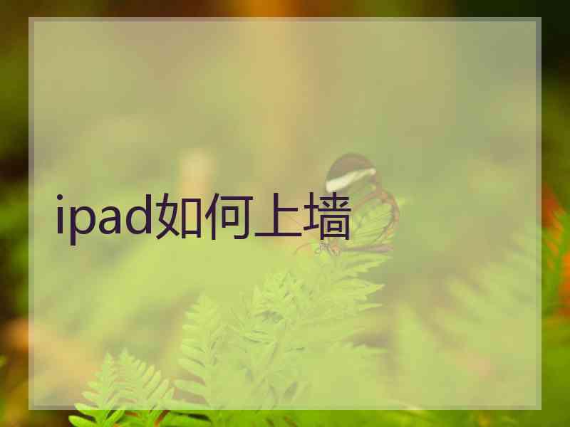 ipad如何上墙